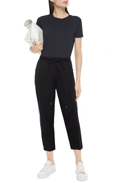 Paul Smith Cropped Wool Tapered Pants In Black