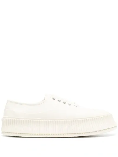 Jil Sander Low-top Lace-up Sneakers In White