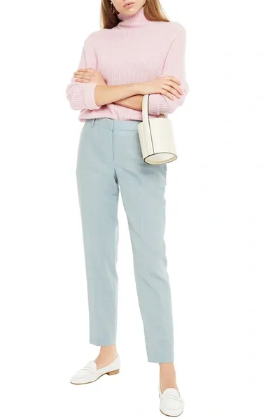 Paul Smith Checked Wool Tapered Pants In Sky Blue