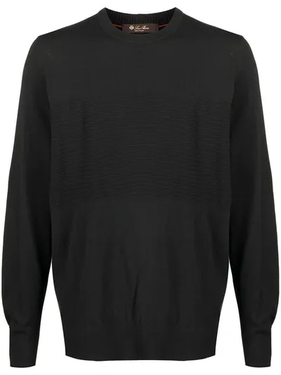 Loro Piana Ribbed Detail Sweatshirt In Grey