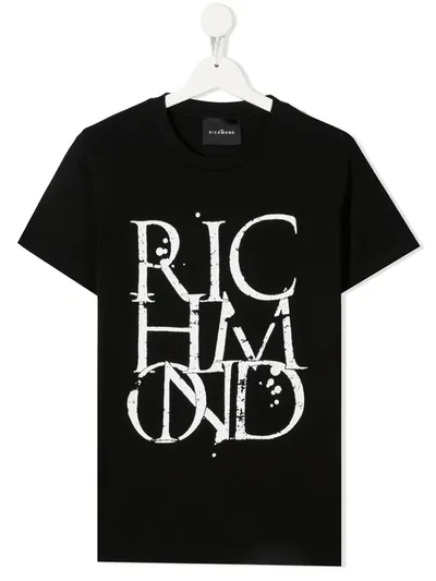 John Richmond Junior Teen Logo-print T-shirt In Black