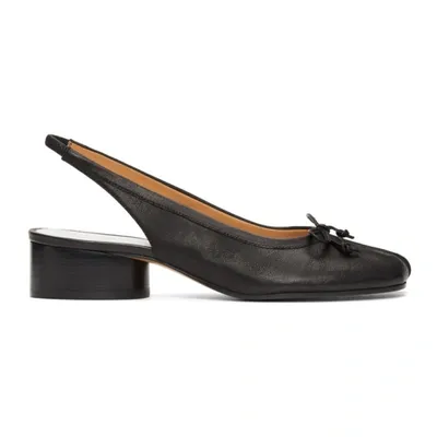 Maison Margiela Black Slingback Tabi Ballerina Heels