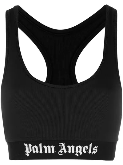 Palm Angels Logo-print Sports Bra In Black