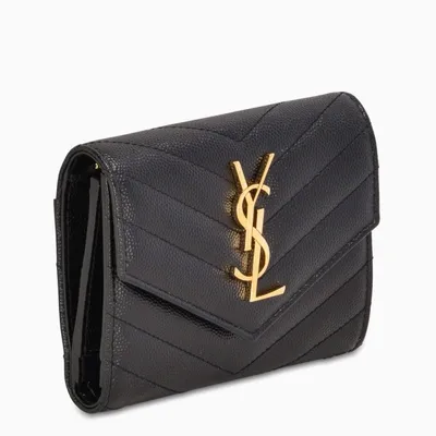 Saint Laurent Black Monogram Small Wallet