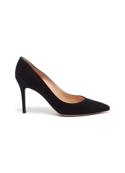 Gianvito Rossi Black 85 Suede Pumps