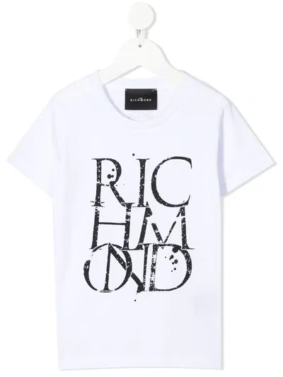 John Richmond Junior Kids' Logo-print Cotton T-shirt In White