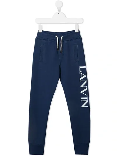 Lanvin Enfant Teen Logo-print Track Pants In Blue