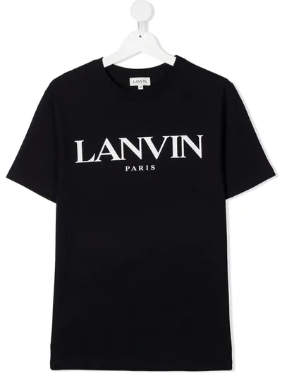 Lanvin Enfant Teen Logo-print Cotton T-shirt In Blue