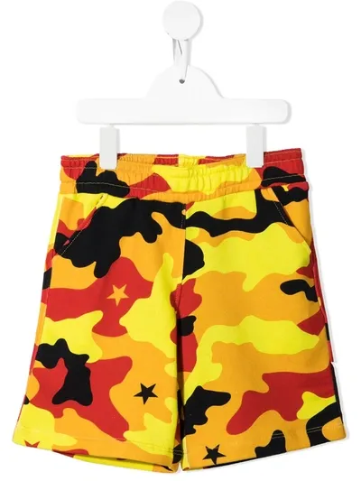 Neil Barrett Teen Camouflage-print Bermuda Shorts In Yellow