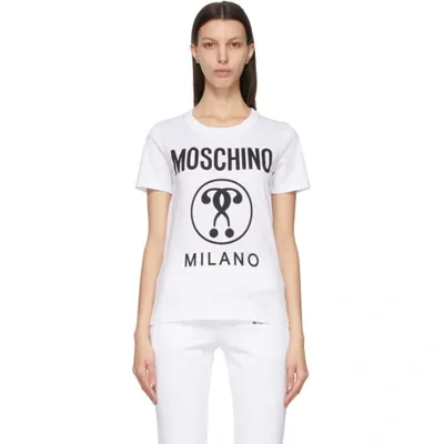 Moschino White Double Question Mark T-shirt