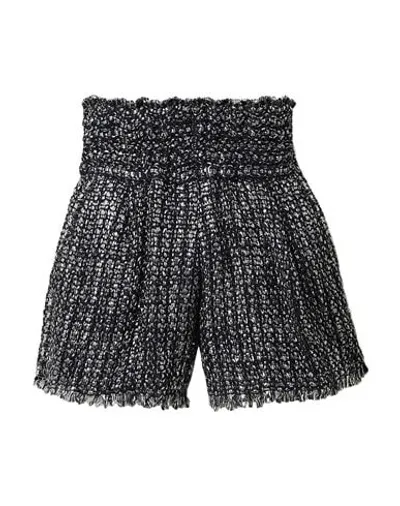 Iro Guarding Frayed Metallic Bouclé Shorts In Black