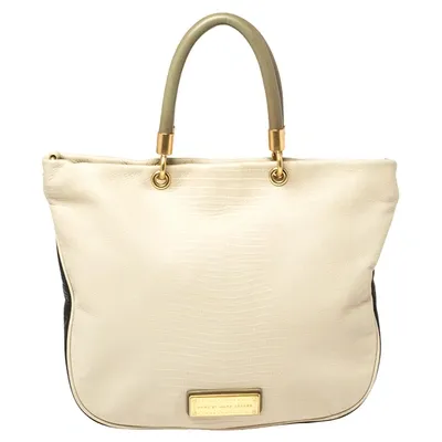 Pre-owned Marc By Marc Jacobs Tricolor Lizard Embossed Leather Too Hot To Handle Tote In Multicolor