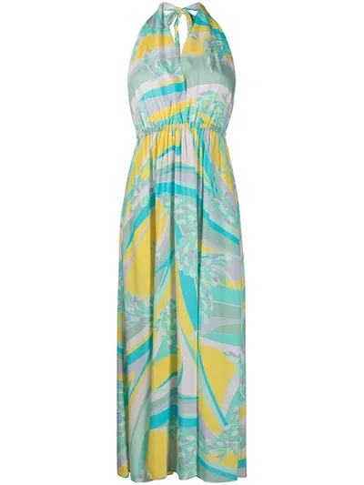 Emilio Pucci Abstract-print Long Beach Dress In Grün