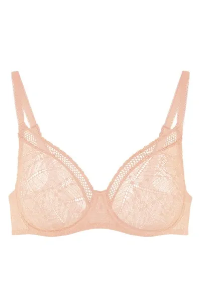 Simone Perele Comete Full Coverage Lace Bra In Pinky Sand