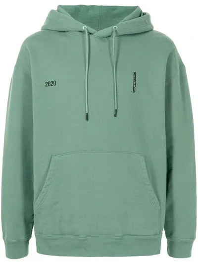 Neighborhood Embroidered Logo Hoodie In Green