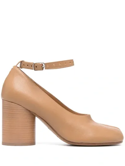 Maison Margiela Tabi Ankle-strap Pumps In Brown