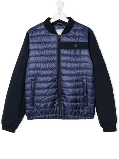 Herno Kids' Waterproof Quilted Jacket In Blue