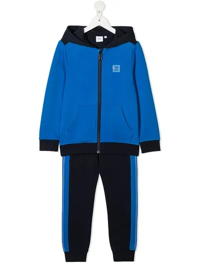 Bosswear Kids' Logo-patch Two-piece Tracksuit In Blue