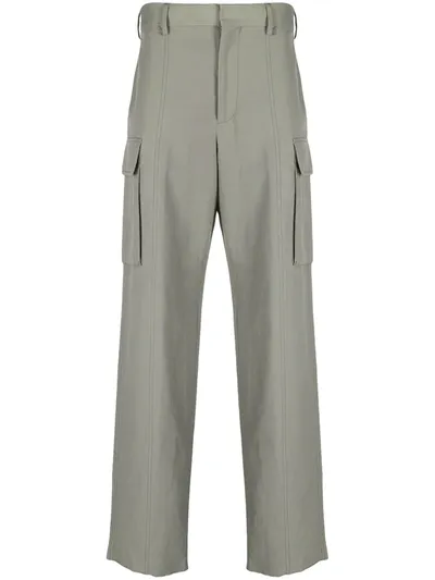 Stella Mccartney High-rise Twill Cargo Trousers In Green