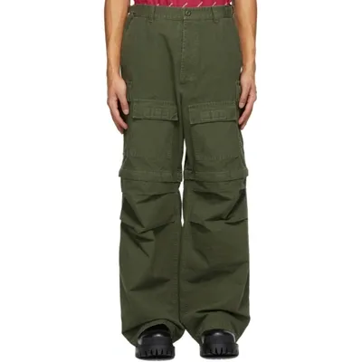 Balenciaga Relaxed Fit Convertible Cargo Pants In Green