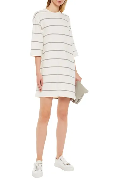 Atm Anthony Thomas Melillo Striped Cotton-jersey Mini Dress In White