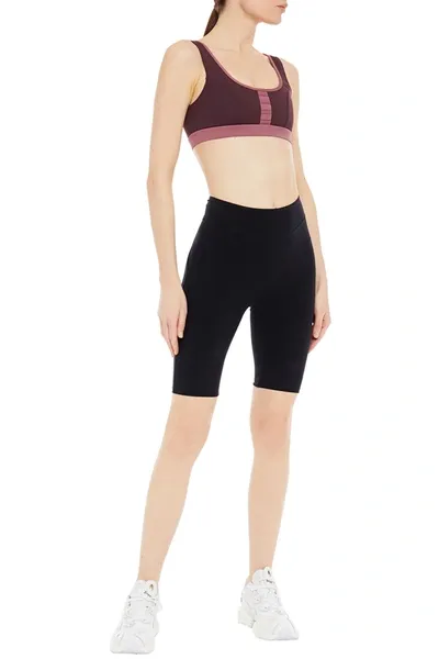 Ernest Leoty Justine Two-tone Stretch Sports Bra In Purple