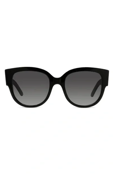 Dior Eyewear Wil Bu Round Frame Sunglasses In Shiny Black