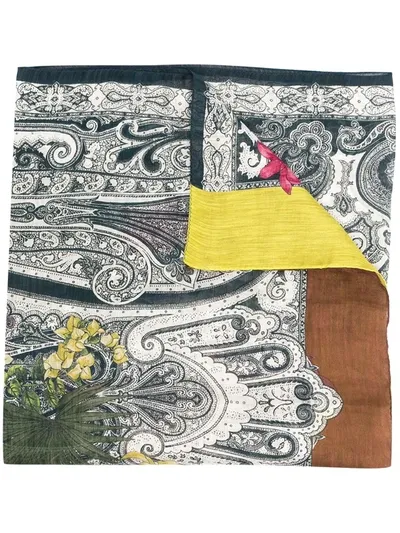 Etro Paisley Print Scarf In Neutrals