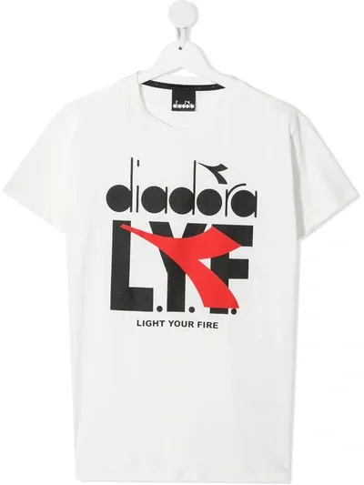 Diadora Junior Teen Logo-print T-shirt In White