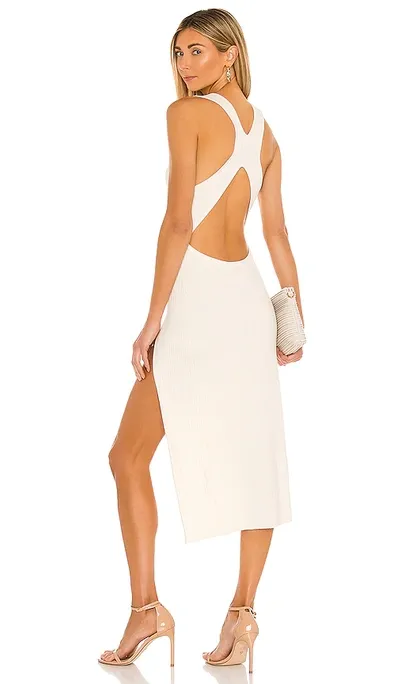 Michael Costello X Revolve Variegated Rib Bodycon Dress In Ivory