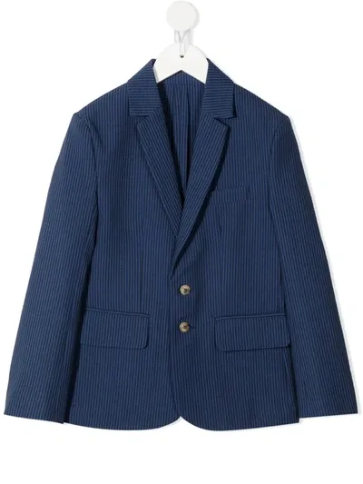 Lanvin Enfant Striped Tailored Blazer In Blue