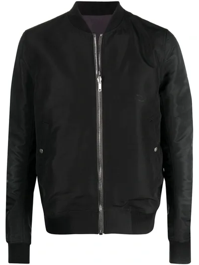 Rick Owens Wool Bomber Jacket In Black