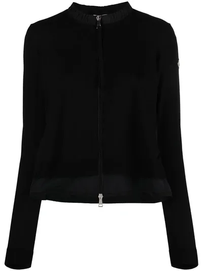 Moncler Layered Zip-fastening Cardigan In Black