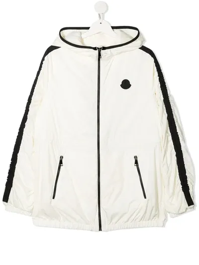 Moncler Kids' Zip-up Cotton Sweatshirt Hoodie In White