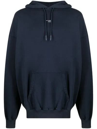 Drôle De Monsieur Logo-print Cotton Hoodie In Blue