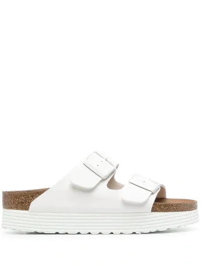 Birkenstock Papillo Arizona Platform Vegan White Sandals