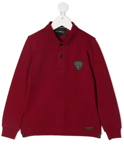 John Richmond Junior Kids' Logo Patch Polo Shirt In Red