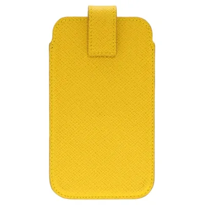 Pre-owned Smythson Yellow Leather Phone Case