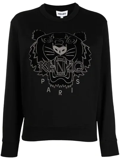 Kenzo Embroidered Tiger Sweatshirt In Schwarz