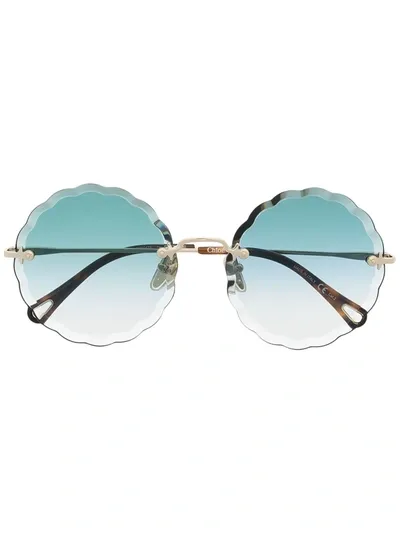 Chloé Rosie Round Frame Metal Sunglasses In Gold