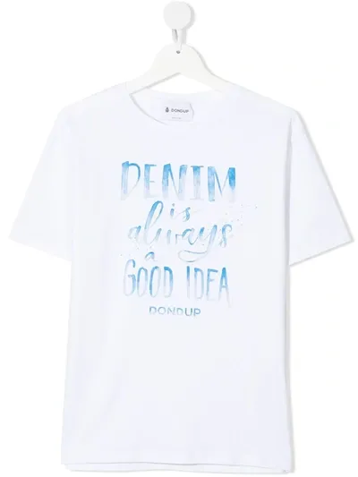 Dondup Kids' Denim Is Always A Good Idea T-shirt In White