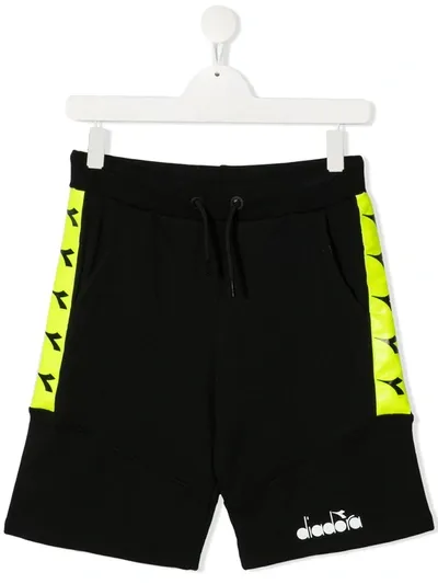 Diadora Junior Teen Logo-print Shorts In Black