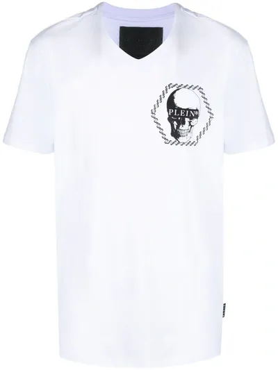 Philipp Plein Skull-print Logo T-shirt In White