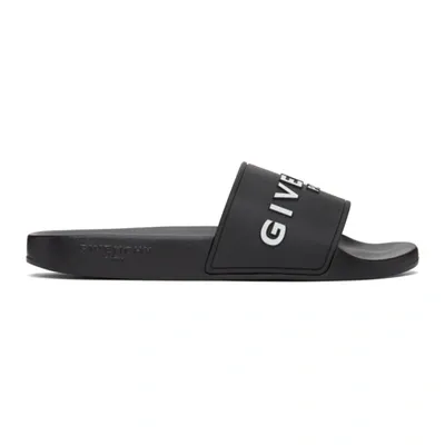 Givenchy Black Logo Flat Sandals