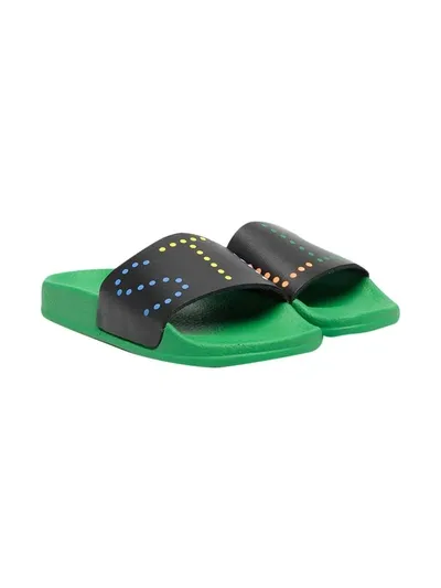 Stella Mccartney Teen Logo Slide Sandals In Multi