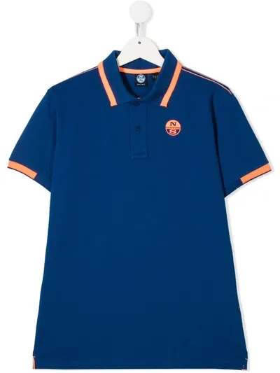 North Sails Teen Contrasting Details Polo Shirt In Blue