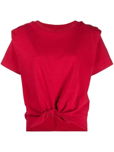 Isabel Marant Belita Tie-front T-shirt In Red