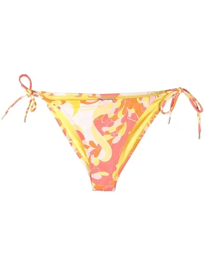 Emilio Pucci Abstract-print Bikini Bottoms In Pink