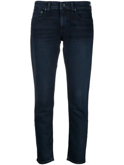 Rag & Bone Low-rise Cropped Jeans In Blue