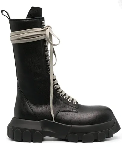 Rick Owens Bozo Tractor Boots In Black